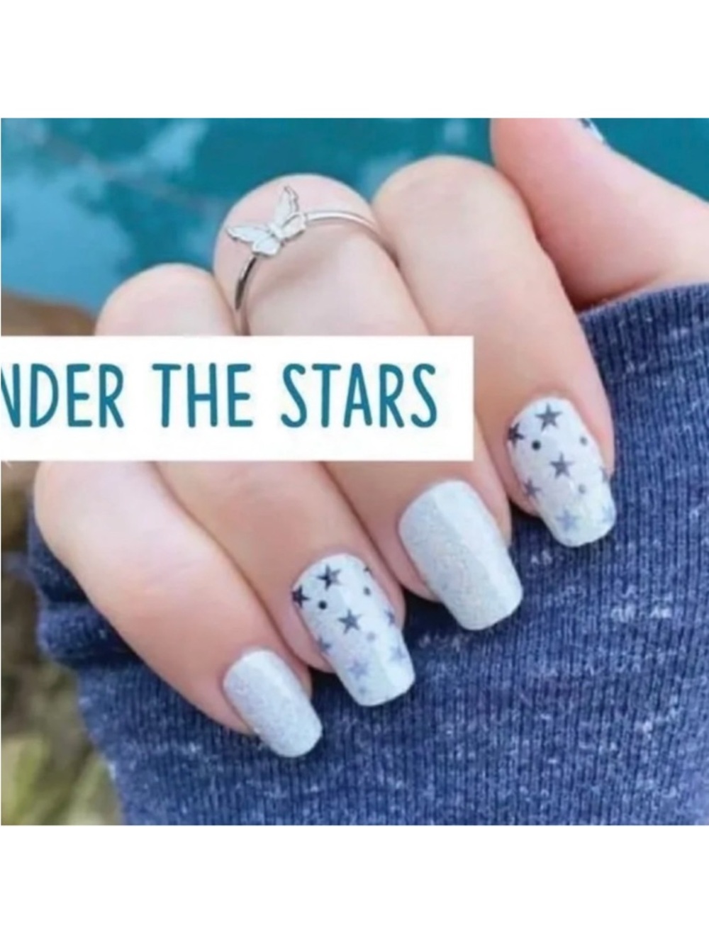 Color Street  under the Stars Glitter Star Nail strips 2 set 16 + bonuses FDG368